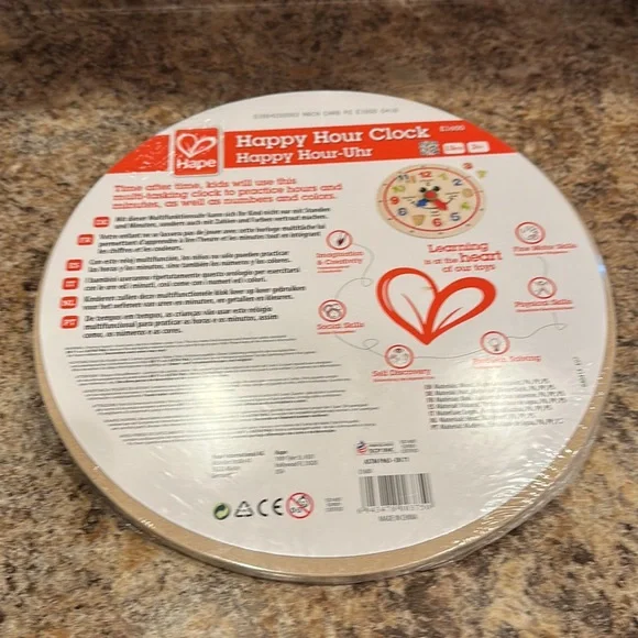 ⏰Hape⏰ Happy Hour Clock Kid's Wooden Time Learning Puzzle - Picture 8 of 10